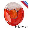 Rear Lamp Lens, Round Amber LH: e10 - 1600-2002/ti/tii