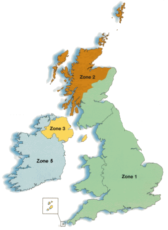 UK Delivery Zones