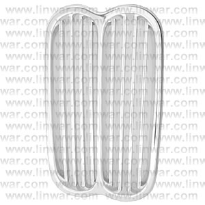 Front Grille, Centre Silver: 1600-2002/ti/tii -09/73 (Metal Grilles)